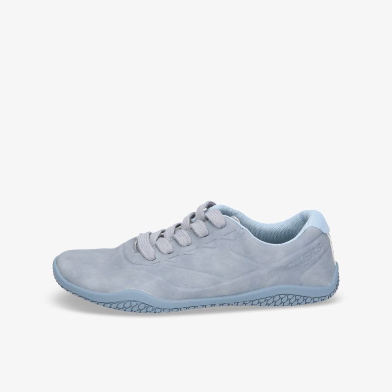 Leichter grauer Sneaker mit flexibler Sohle und bequemem Tragekomfort in klarer Seitenansicht