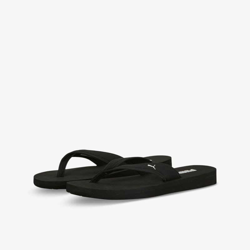 Bequeme schwarze Flip-Flops für Freizeitaktivitäten, schlichtes Design und robuste Verarbeitung, ideal für den Sommer.