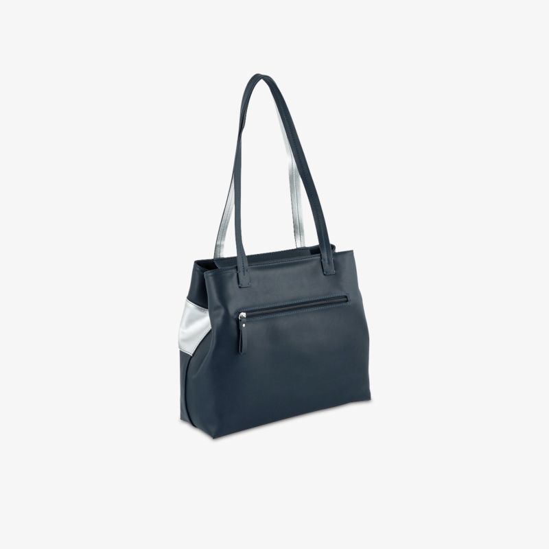 Elegante, geräumige Tasche in Dunkelblau mit Reißverschluss und stilvollem Design für den täglichen Gebrauch.