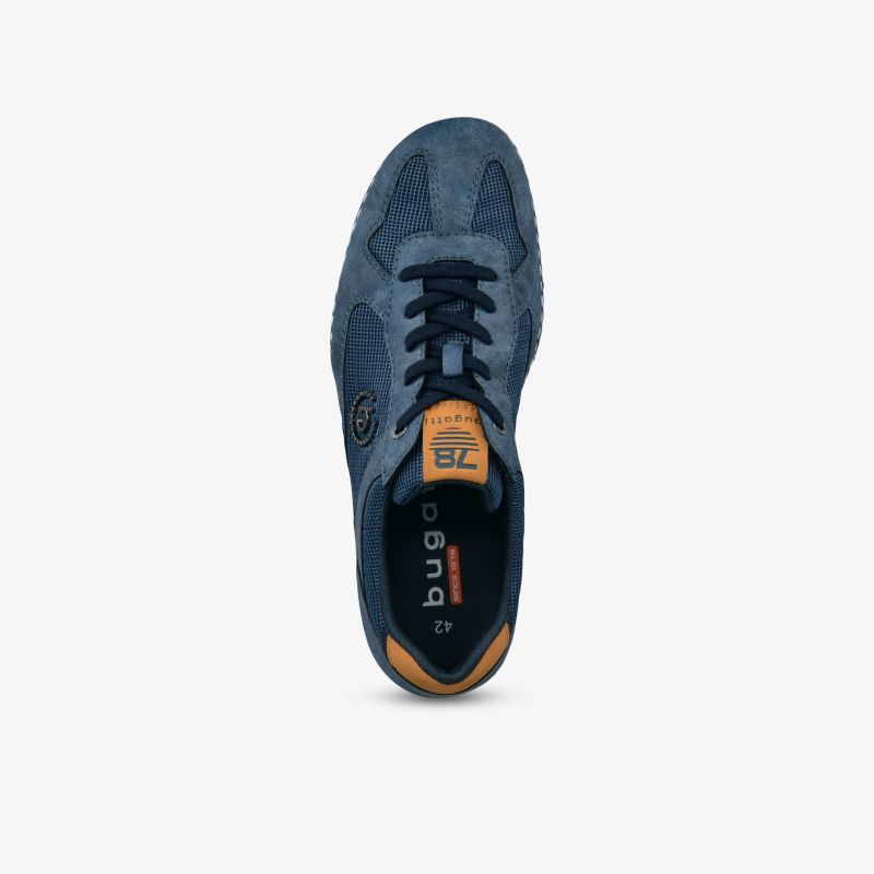 Blaue Schnürschuhe aus hochwertigem Material, atmungsaktiv und leicht, ideal für sportliche Aktivitäten und Alltag