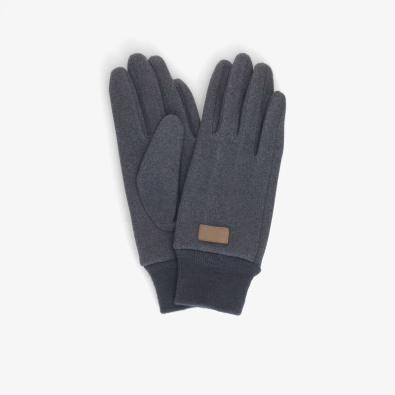 Weiche, warme graue Handschuhe mit elastischen Bündchen für angenehmen Tragekomfort in kalten Temperaturen