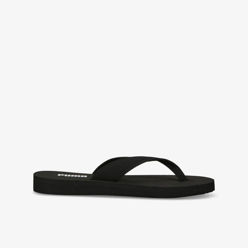 Schwarze Flip-Flops mit bequemer Passform und rutschfester Sohle, ideal für den Sommer.