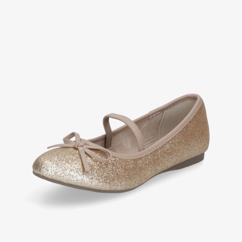 Eleganter glitzernder Ballerina mit Schleife, weichem Material und runder Schuhspitze, komfortabel und modisch