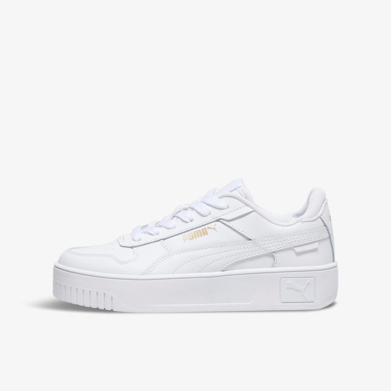 Elegante weiße Sneaker mit Plateau-Sohle und stilvollem Design, perfekt für jeden Anlass und komfortablen Tragekomfort.