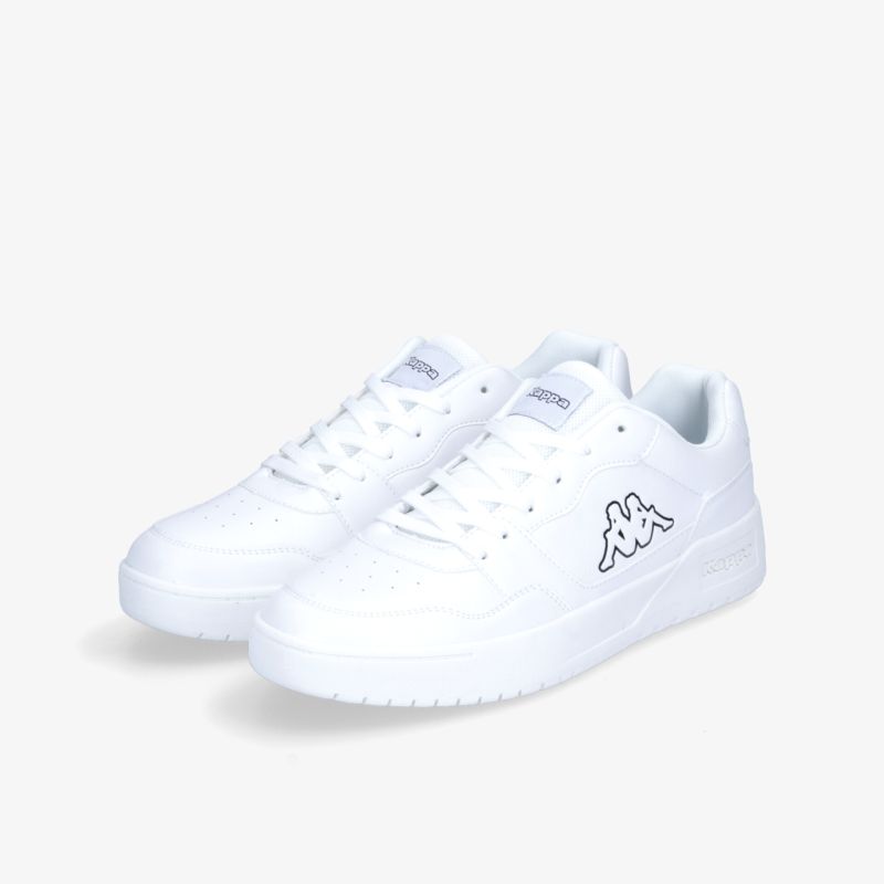 Weiße sportliche Sneaker mit Markenlogo, ideal für Alltag und stilvolle Auftritte, bequem und modern.