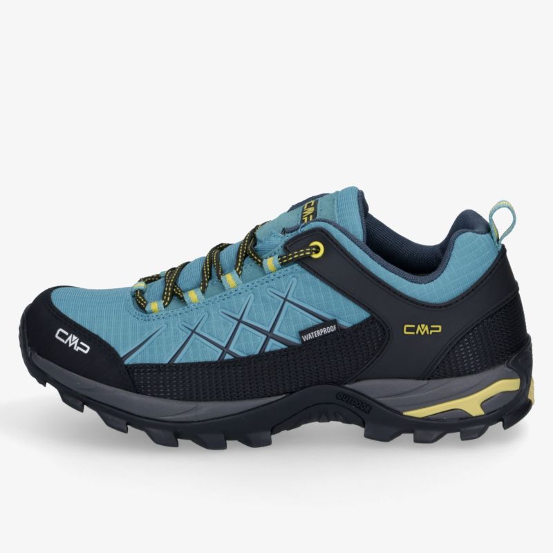 Robuste blaue Wanderschuhe mit rutschfester Sohle und komfortabler Passform für Outdoor-Abenteuer.