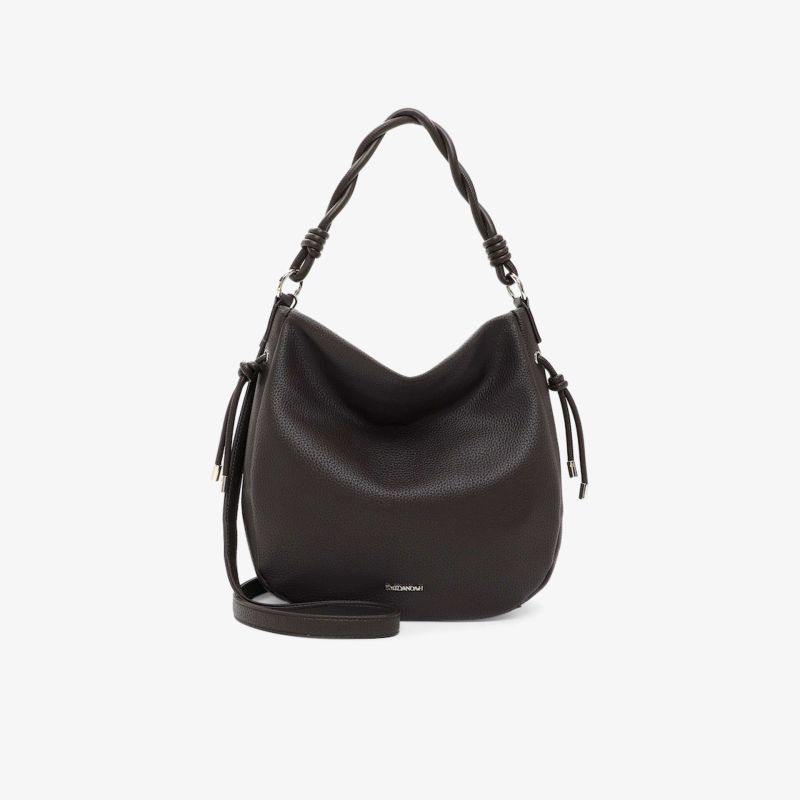 Elegante und geräumige Handtasche in Schwarz mit verstellbarem Trageriemen und praktischem Design.