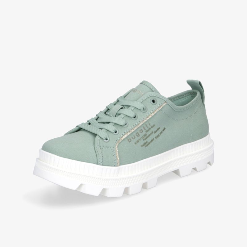 Moderner grüner Sneaker mit weißer Laufsohle für sportlichen Komfort und stilvolle Auftritte im Alltag.