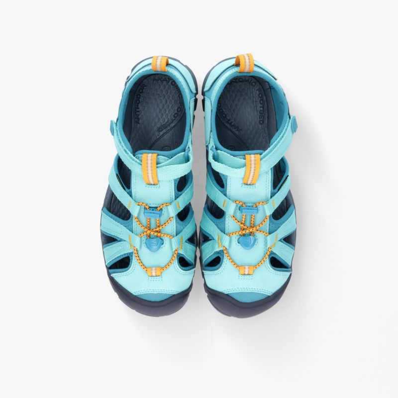 Leichte und robuste Sandalen in Blau mit rutschfestem Profil, ideal für Outdoor-Abenteuer und Freizeitaktivitäten.