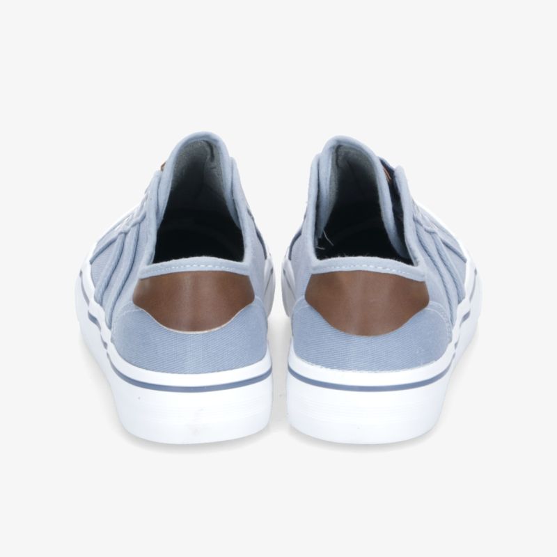 Leichte Stoffschuhe mit robuster weißer Sohle und bequemer Passform in schlichter Optik von hinten