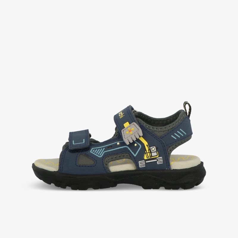Bequeme Outdoor-Sandale in Blau mit verstellbaren Klettverschlüssen und rutschfester Sohle