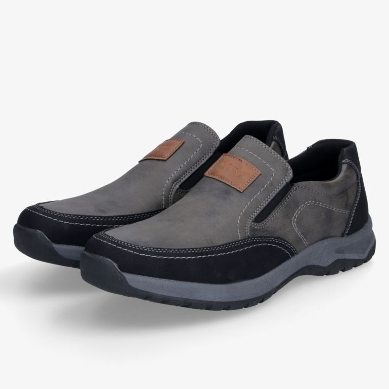 Elegante graue Freizeitschuhe mit rutschfester Sohle und bequemen Slip-on Design, ideal für komfortables Tragen