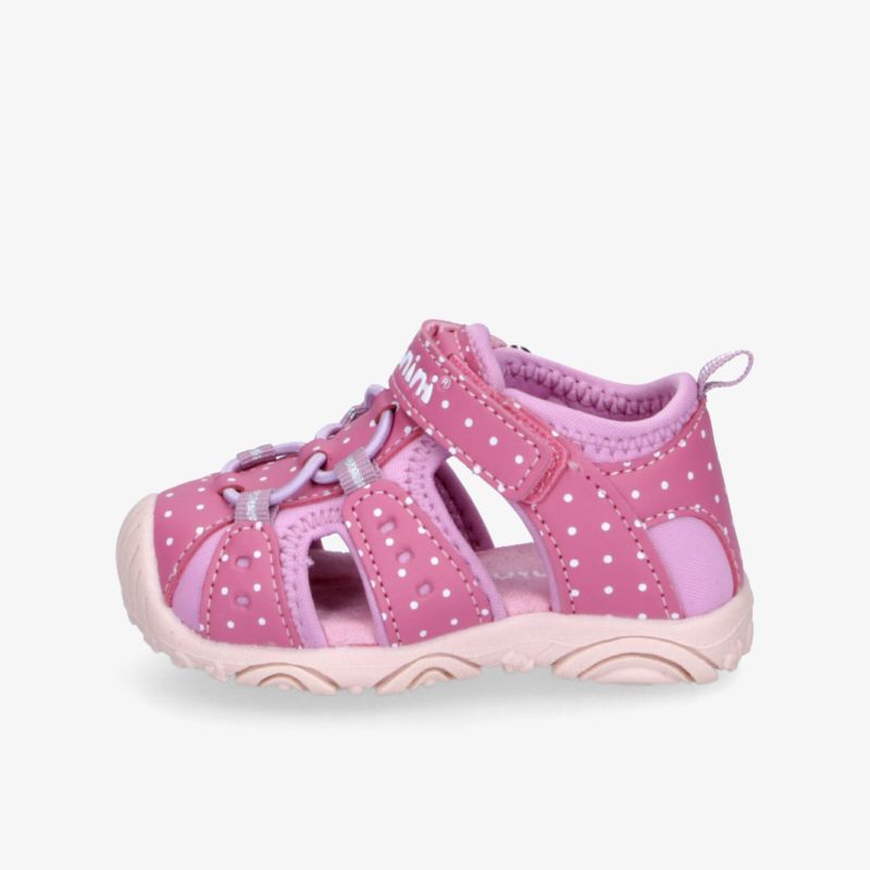 Rosa Kinder Sandale mit atmungsaktivem Design, flexibler und rutschfester Sohle, weicher Polsterung und verstellbarem Klettverschluss