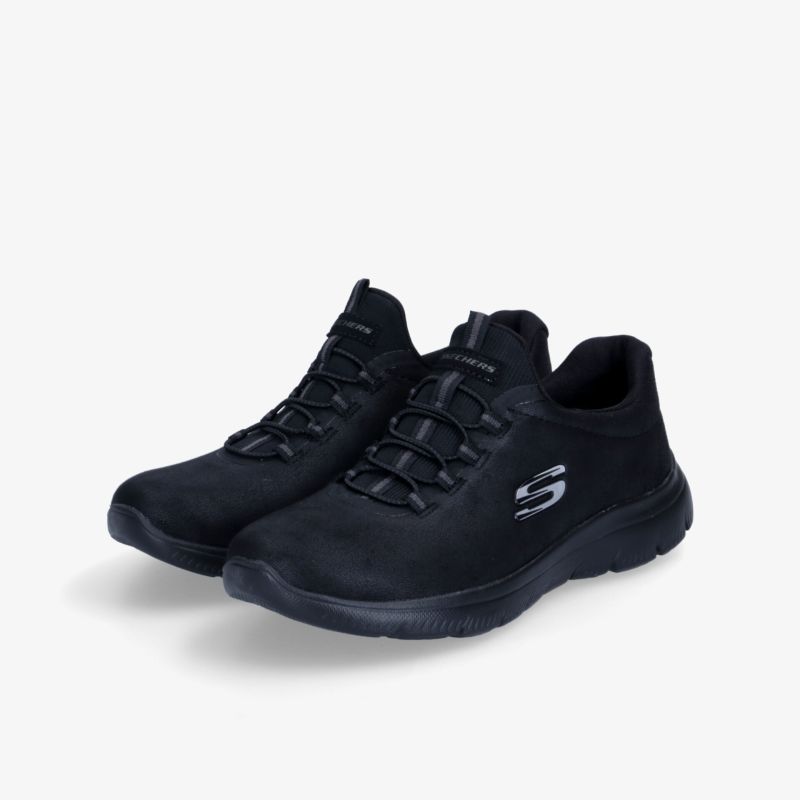 Schwarze Sportschuhe mit hoher Flexibilität und bequemer Passform, ideal für Alltag und Sport.
