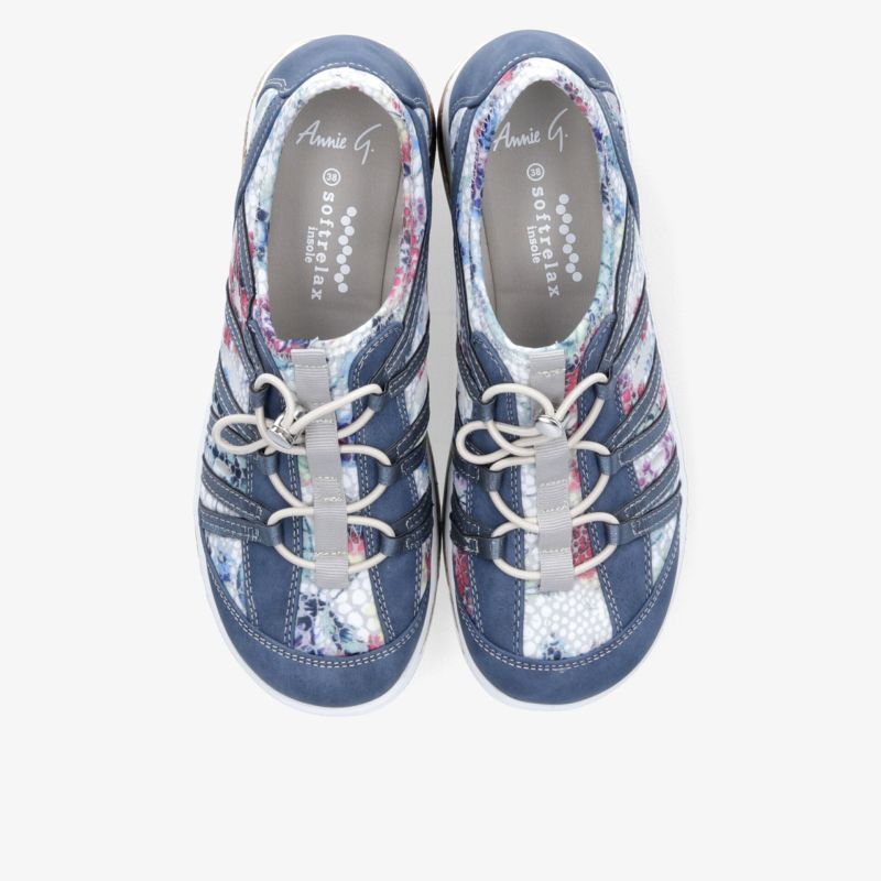 Blaues sportliches Schuhpaar mit Schnürsenkeln, atmungsaktiv und bequem, leichte und flexible Passform