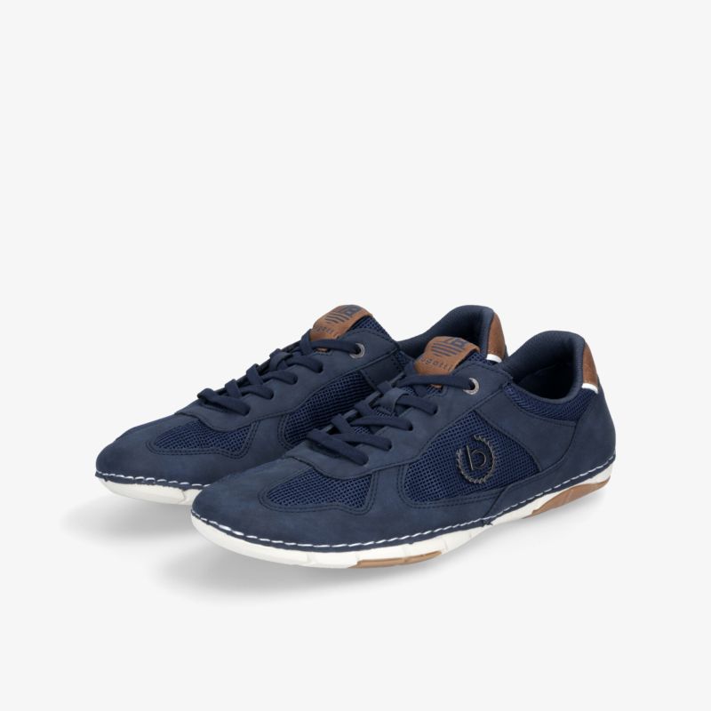 Moderne blaue Sneakers mit rutschfester Sohle und lässigem Design für vielseitigen, sportlichen Look.