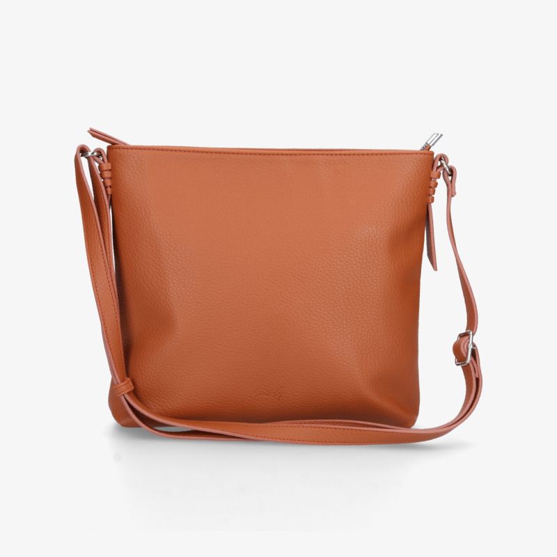 Elegante braune Umhängetasche mit verstellbarem Riemen und glatter Oberfläche, kompakt und praktisch im Design