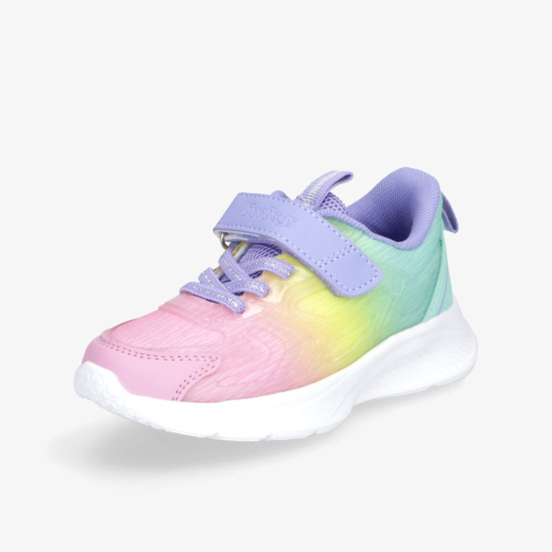 Bunter sportlicher Schuh mit bequemen Klettverschluss und gepolstertem Knöchelbereich für optimalen Komfort