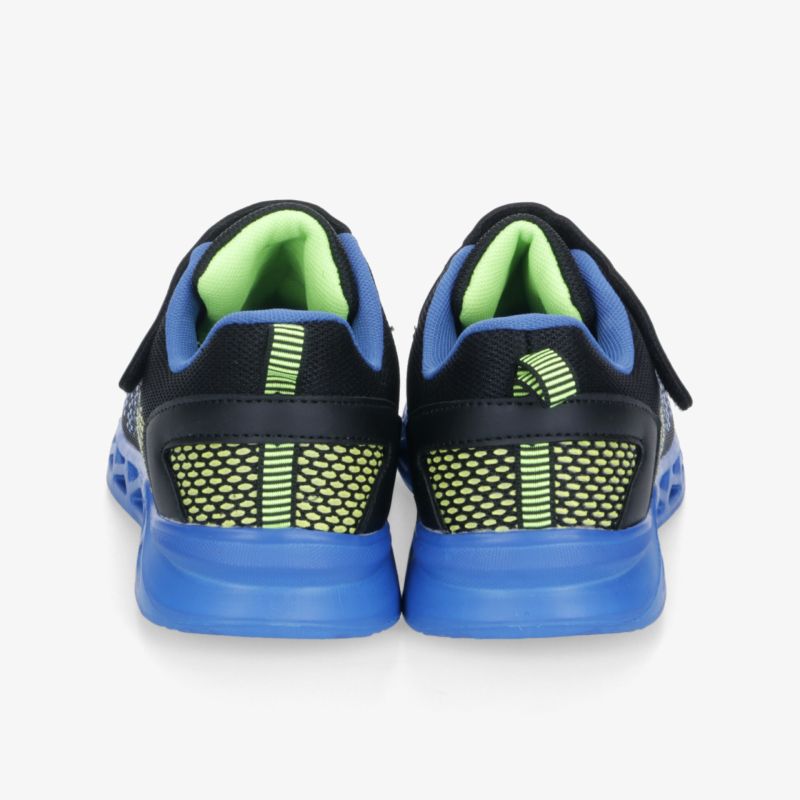 Sportlicher Sneaker mit gepolsterter Ferse, atmungsaktivem Mesh, rutschfester Sohle und bequemem Einstieg in Blau und Schwarz