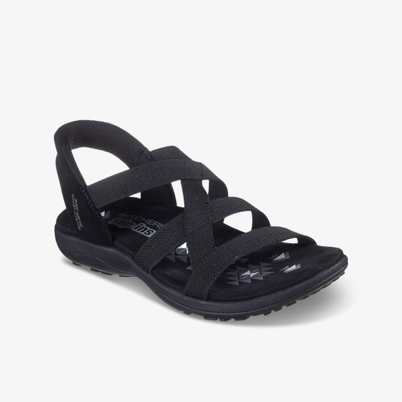 Sportliche schwarze Sandale mit verstellbaren Riemen und rutschfester Sohle, leicht und bequem für vielseitigen Einsatz