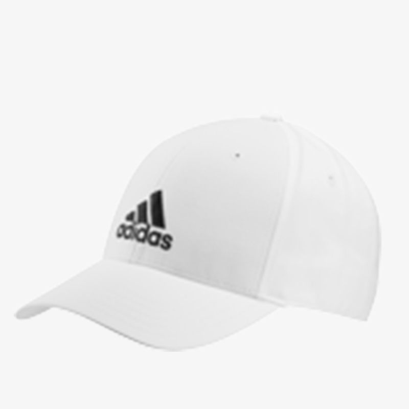 Weiße Adidas Baseballkappe mit Logo, ideal für Sport und Freizeit, bietet stilvollen Sonnenschutz.