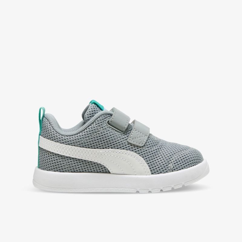 Grauer Sneaker aus atmungsaktivem Mesh mit Klettverschluss und leichter, flexibler, rutschfester Sohle