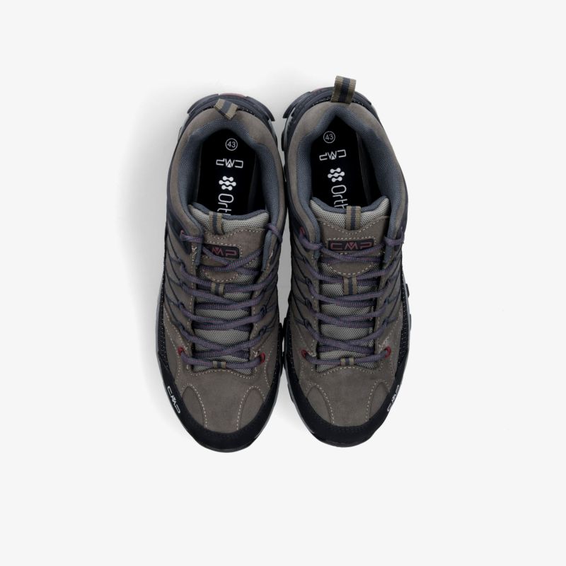 Robuste und bequeme Trekking-Schuhe in Grau-Schwarz mit gepolsterter Innensohle und stabiler Schnürung, Paar Ansicht