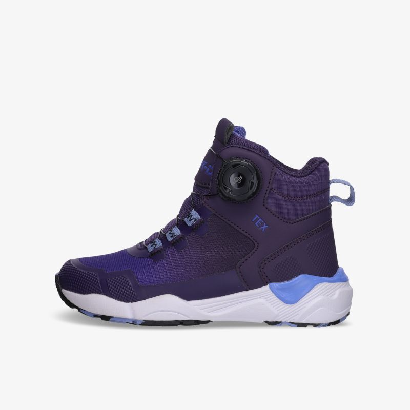 Moderner lila Sneaker mit robuster Sohle und praktischem Verschluss für optimalen Halt und Stil.