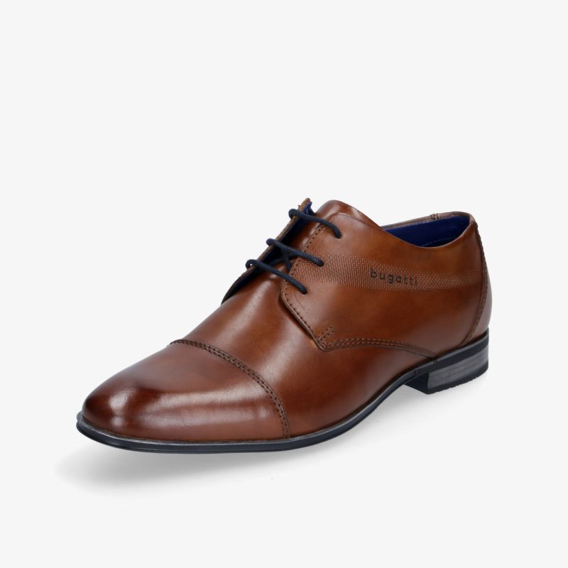 Eleganter brauner Lederschuh mit Schnürung, ideal für formelle Anlässe und geschäftige Tage.
