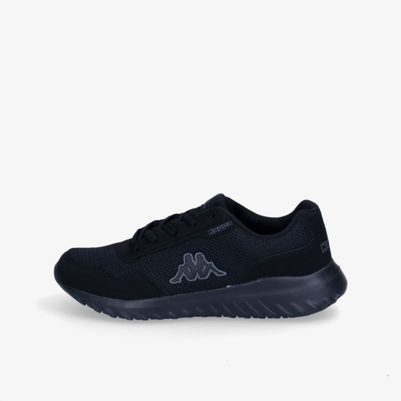 Eleganter schwarzer Sneaker, ideal für Sport und Freizeit, bietet leichten Tragekomfort und stilvolles Design.