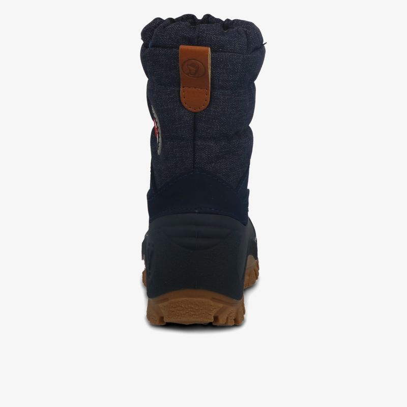 Rückansicht robuster Winterstiefel mit warmer Isolierung und rutschfester Sohle