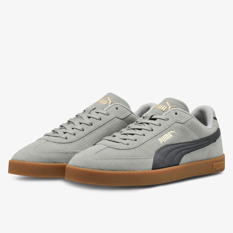 Grau Veloursleder Sneaker mit rutschfester brauner Sohle und bequemer Passform, sportlich und stylisch