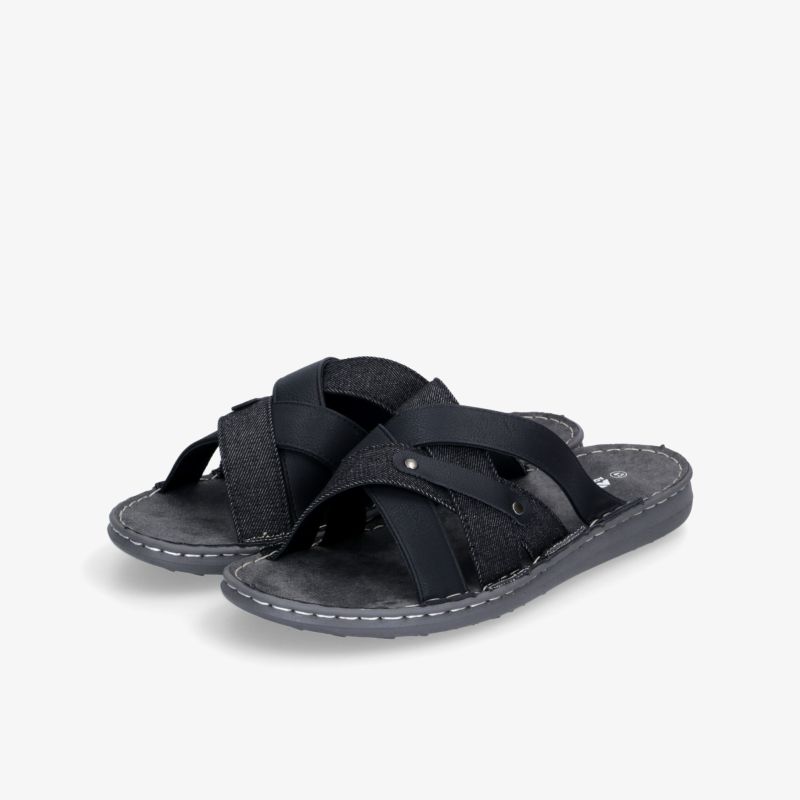 Schwarze Sandalen mit komfortablen Riemchen und gepolsterter Sohle für stilvollen Auftritt