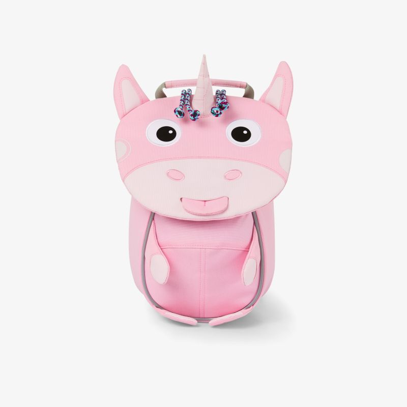 Süßer Kinderrucksack in Einhorn-Design mit rosa Farbe und lustigen Details, perfekt für Kinder.