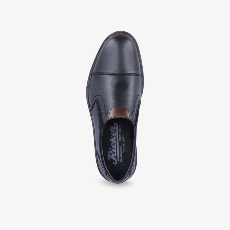 Eleganter schwarzer Slipper aus Leder mit hohem Tragekomfort und rutschfester Sohle.