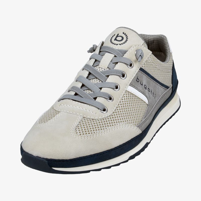 Stilvoller grauer Sneaker mit atmungsaktivem Mesh und modernem Design für vielseitige Anlässe.
