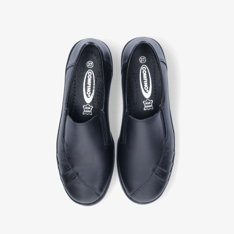 Elegante schwarze Schuhe, rutschfest und gepolstert für maximalen Komfort und Halt