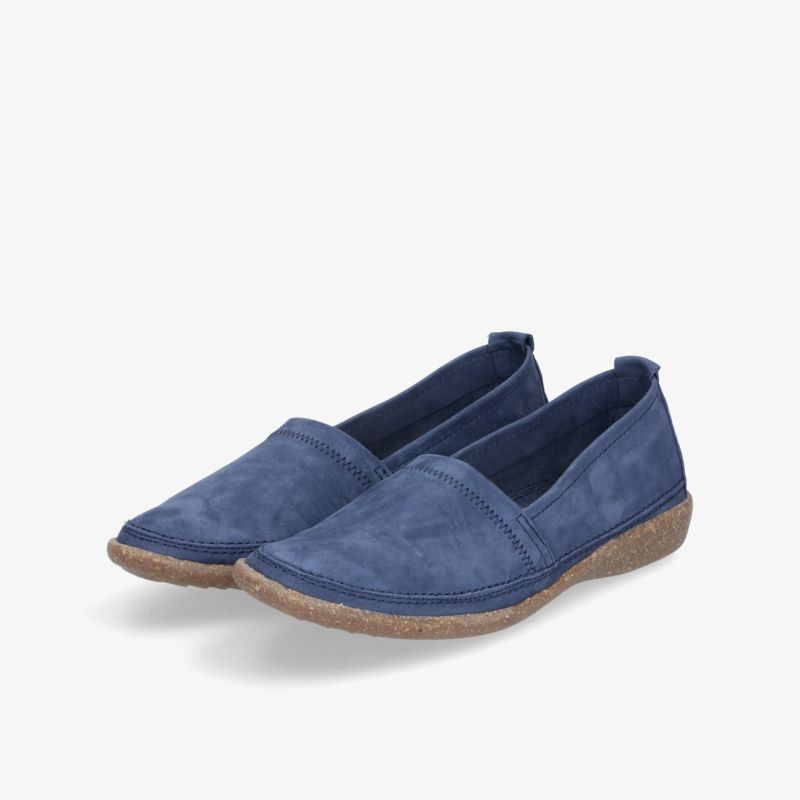 Blauer leichter Slipper mit flexibler rutschfester Sohle und bequemem Tragekomfort, ideal für Alltag und Freizeit.