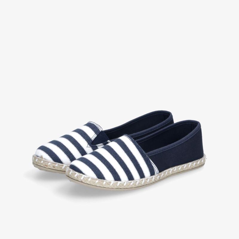 Bequeme gestreifte Espadrilles in navy und weiß mit leichtem, flexiblem Material für sommerlichen Casual-Look
