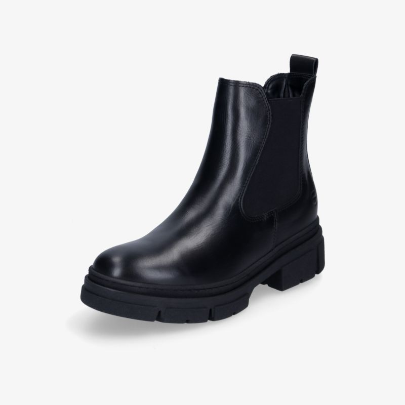 Robuster und eleganter schwarzer Chelsea-Boot mit rutschfester Sohle und elastischem Einsatz für optimalen Komfort.