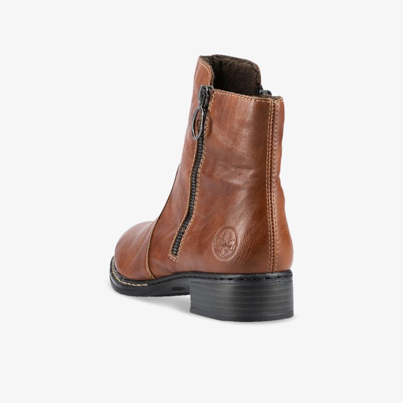 Elegante Lederstiefelette mit praktischem Reißverschluss und robustem Absatz für stilvollen Komfort.