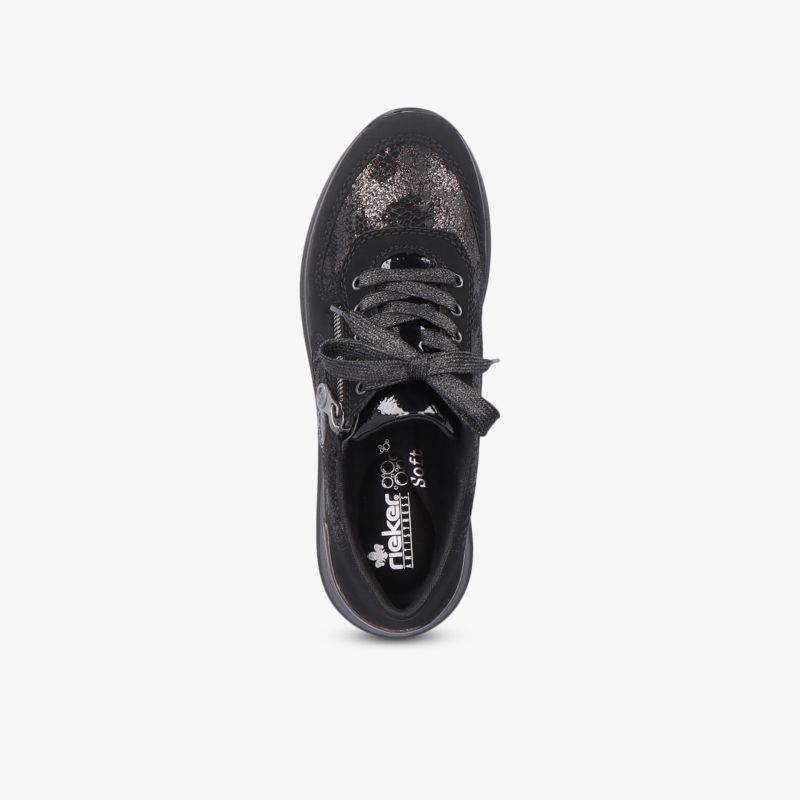 Modischer schwarzer Sneaker mit Glitzer-Details für Komfort und Stil.