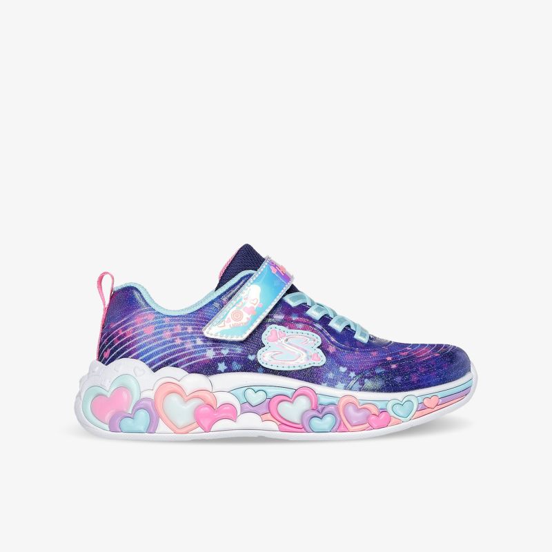 Bunter Kinder Sneaker mit Herzmotiven, leichtem Design, atmungsaktivem Material und praktischem Klettverschluss