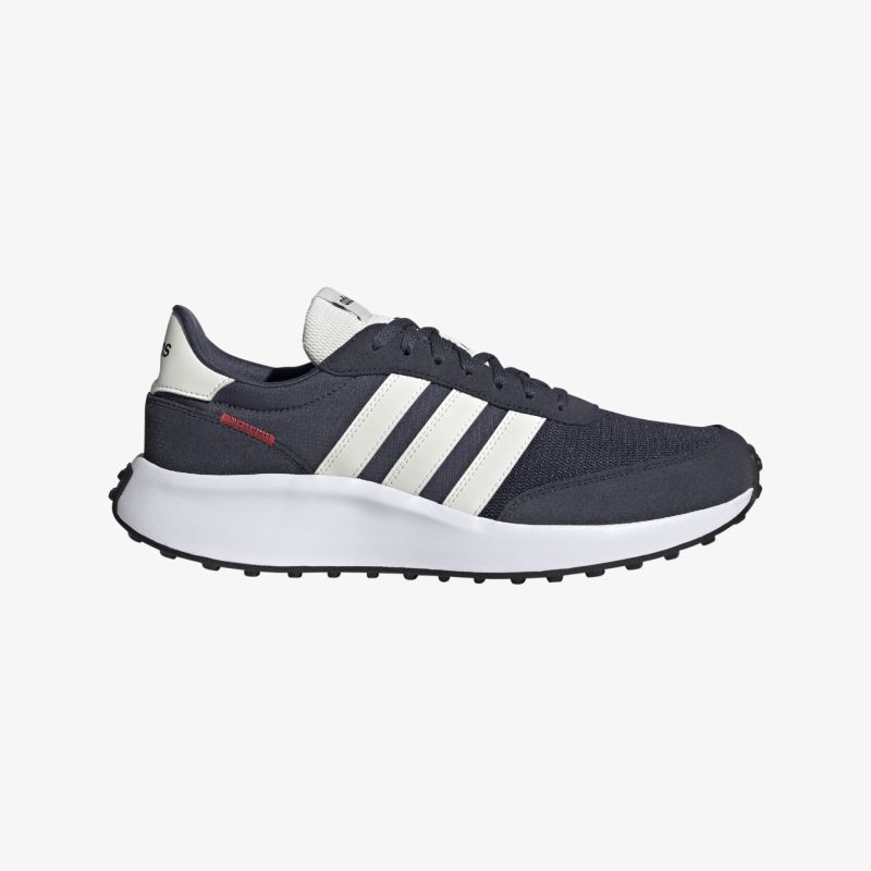 Moderner schwarzer Sneaker mit weißen Streifen und rutschfester Sohle für optimalen Komfort und Stil.