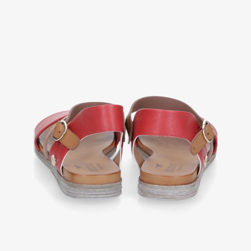 Bequeme rote Sandalen mit verstellbaren Riemen und gepolstertem Fußbett für stilvolle Sommertrage