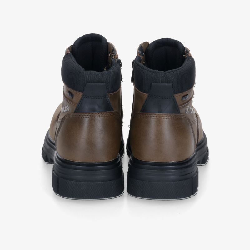 Robuste Lederstiefel in Braun und Schwarz mit rutschfester Sohle und verstellbarer Schnürung hinten