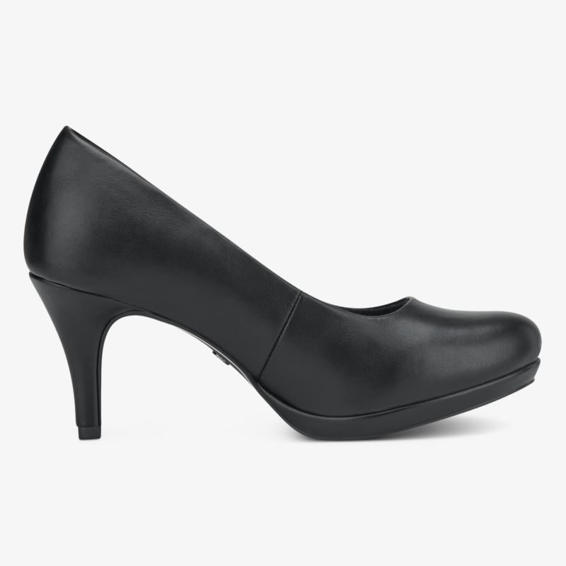Elegante schwarze Pumps mit mittlerem Absatz, ideal für formelle Anlässe und langanhaltenden Tragekomfort.