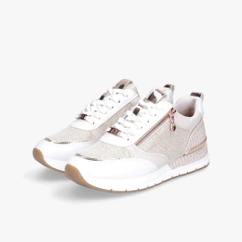 Leichter beige Sneaker mit Reißverschluss und flexibler Sohle für optimalen Komfort und stilvolle Optik