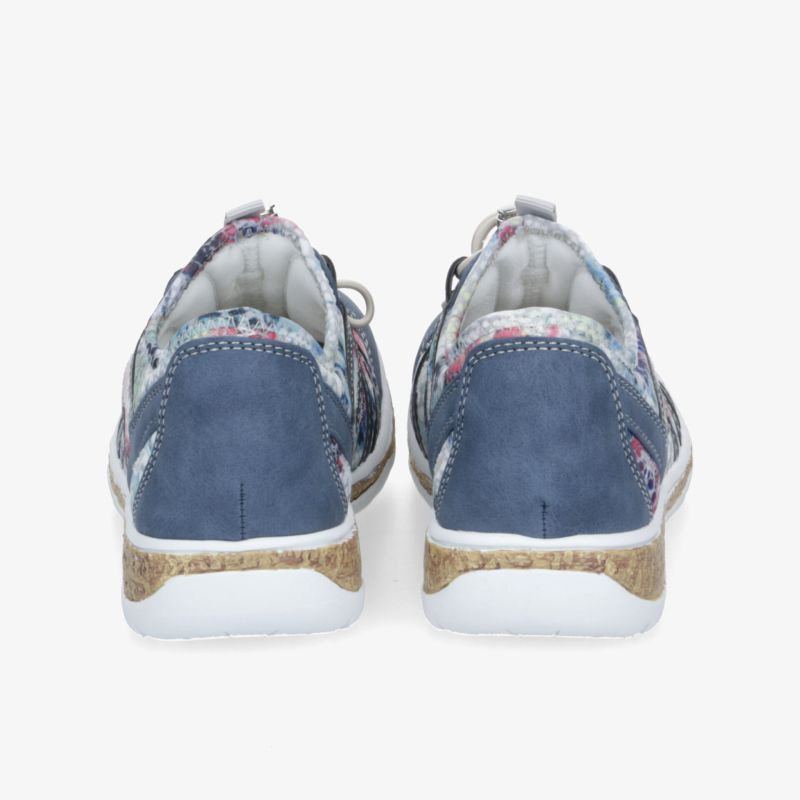 Rückansicht von robusten, sportlichen Schuhen mit rutschfester Sohle und weicher Polsterung