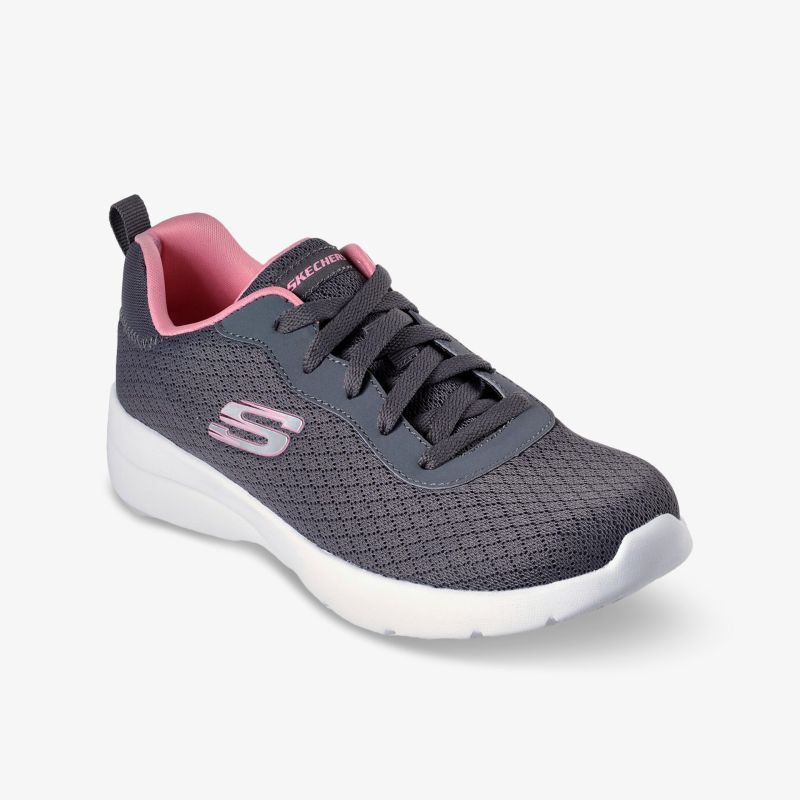 Moderner grauer Sneaker mit rosa Details, bietet optimalen Komfort und rutschfeste Sohle für den täglichen Gebrauch.